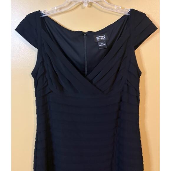 Adrianna Papell Black Sheath Cocktail Dress - Size 14 - Picture 3 of 8
